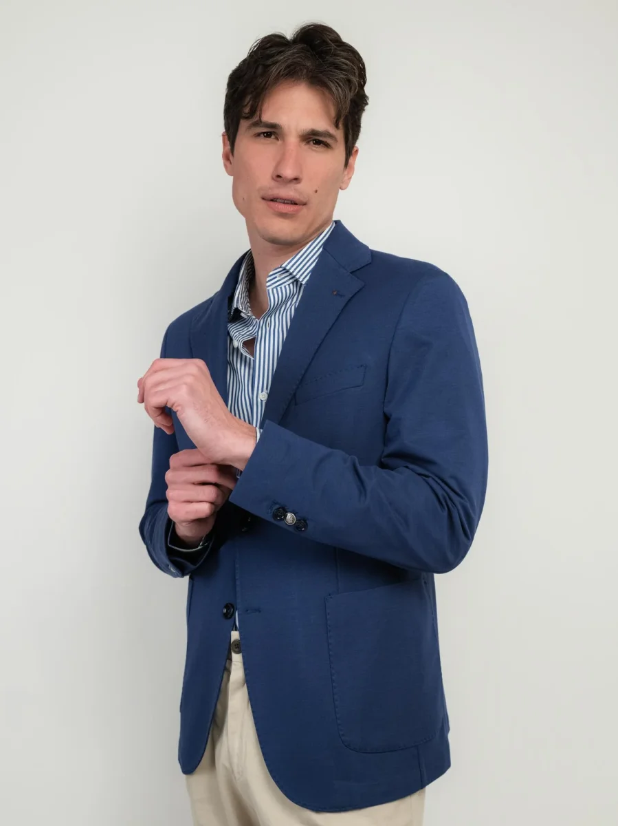 BLAZER MONOPETTO IN MAGLINA BLUETTE - immagine 5