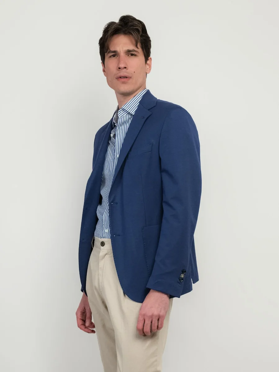 BLAZER MONOPETTO IN MAGLINA BLUETTE - immagine 3