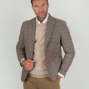 BLAZER PRINCIPE DI GALLES MARRONE