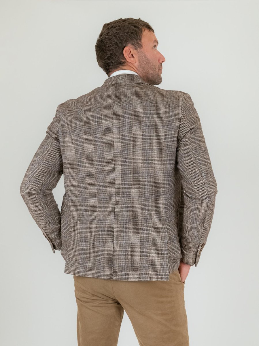 BLAZER PRINCIPE DI GALLES MARRONE - immagine 4