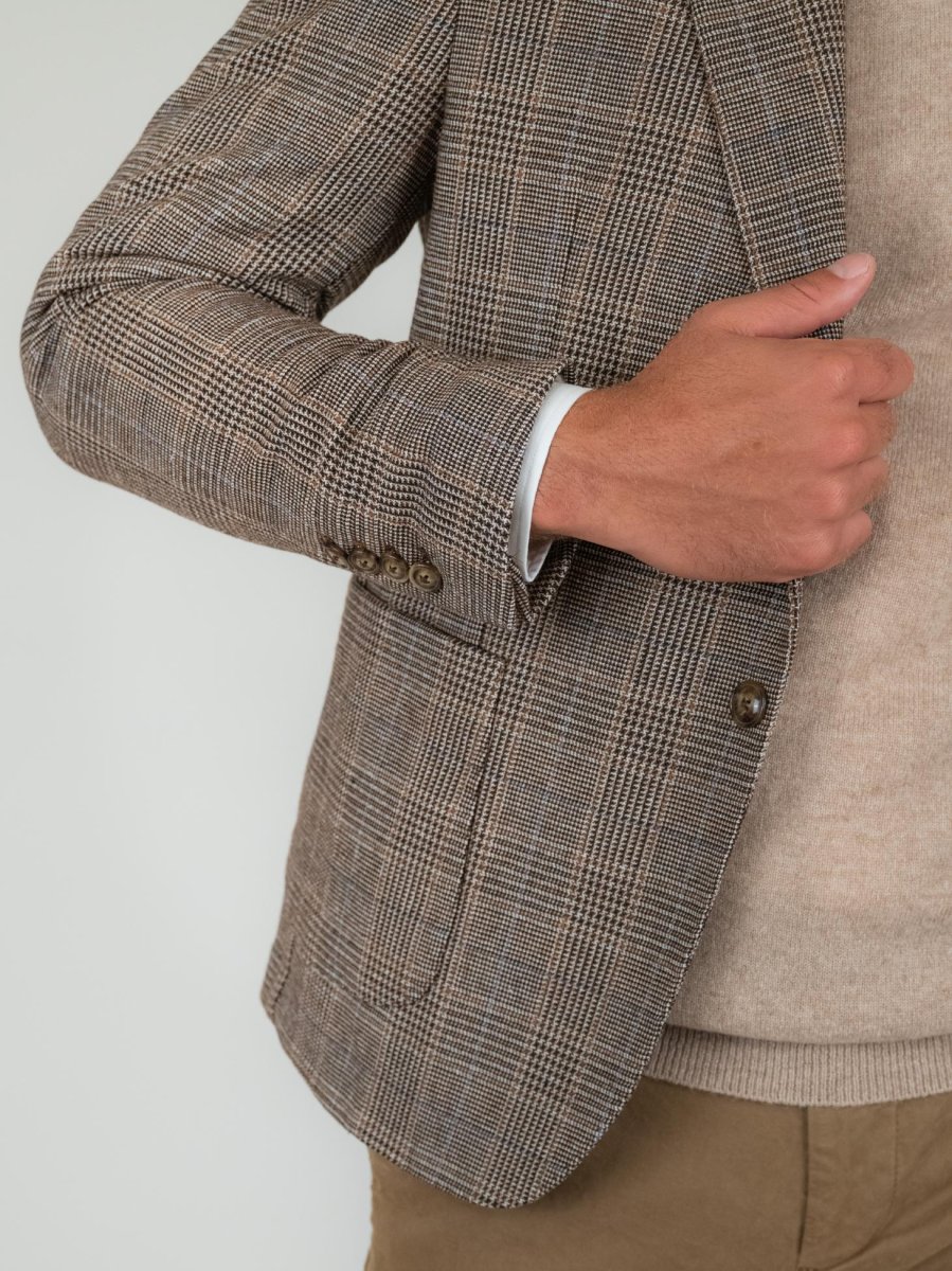 BLAZER PRINCIPE DI GALLES MARRONE - immagine 5