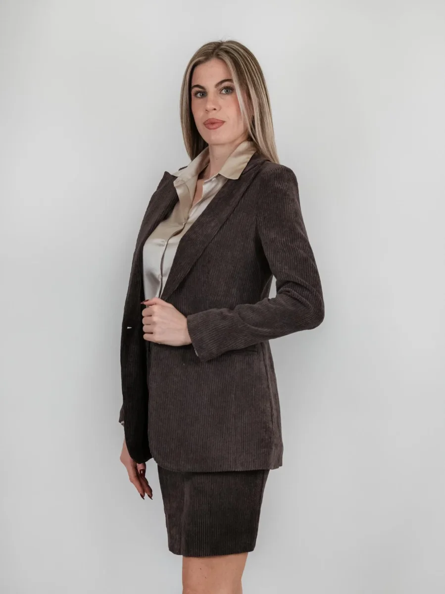 BLAZER VELLUTO TESTA MORO A COSTE - immagine 3