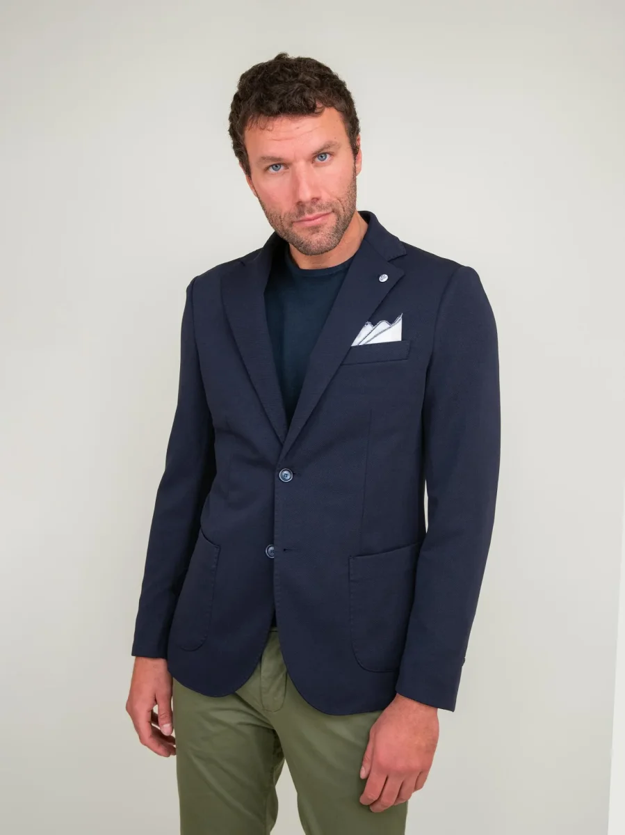 BLAZER due bottoni BLU IMPUNTURATO