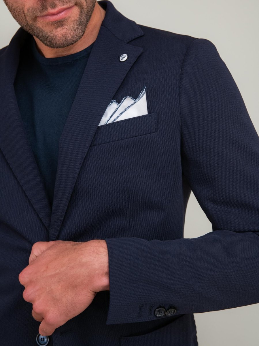 BLAZER due bottoni BLU IMPUNTURATO - immagine 4