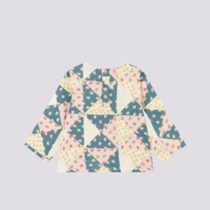 BLOUSA A MANICHE LUNGHE IN GARZA DI COTONE