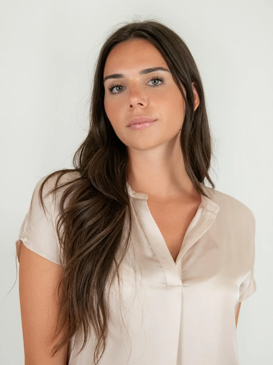 BLUSA A MANICA CORTA IN RASO CHAMPAGNE - immagine 3