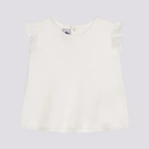 BLUSA BIANCA SENZA MANICHE IN COTONE PER BEBÈ