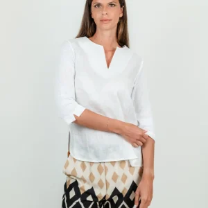 BLUSA IN LINO BIANCA