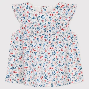 BLUSA SENZA MANICHE CON STAMPA A FIORI