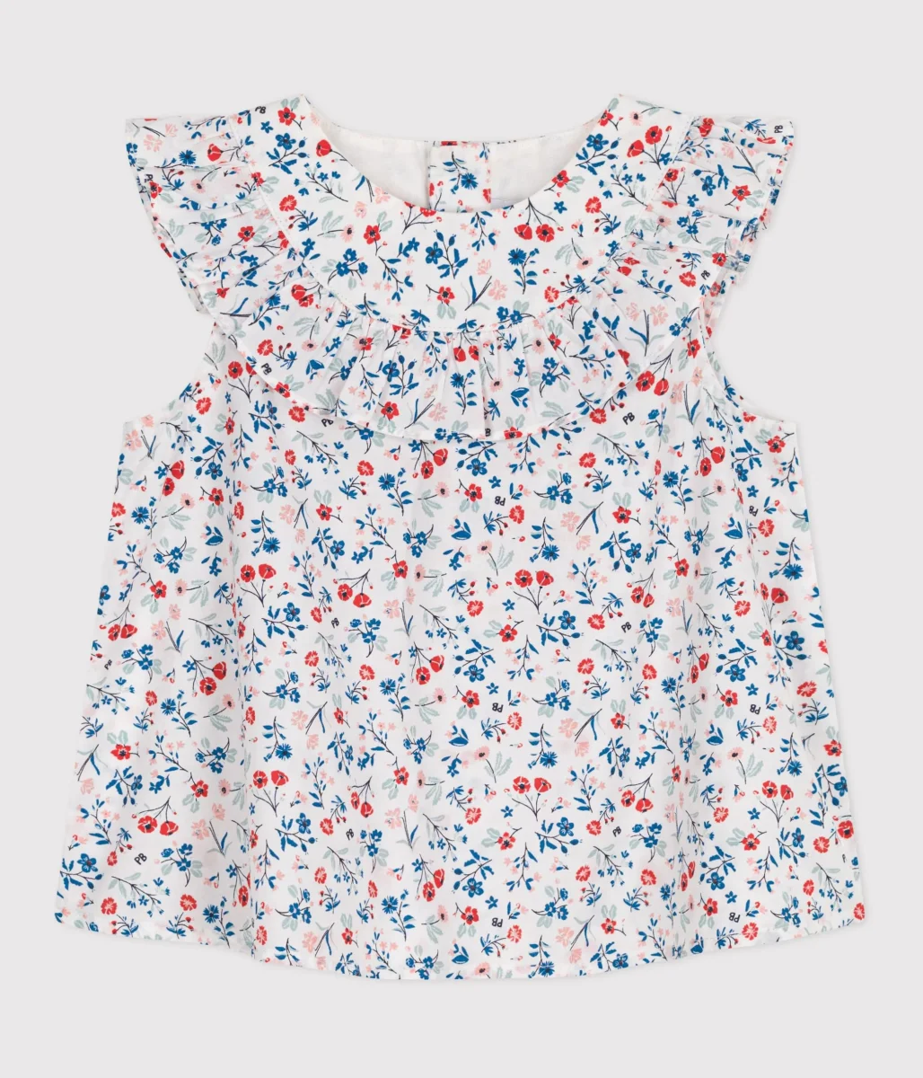 BLUSA SENZA MANICHE CON STAMPA A FIORI