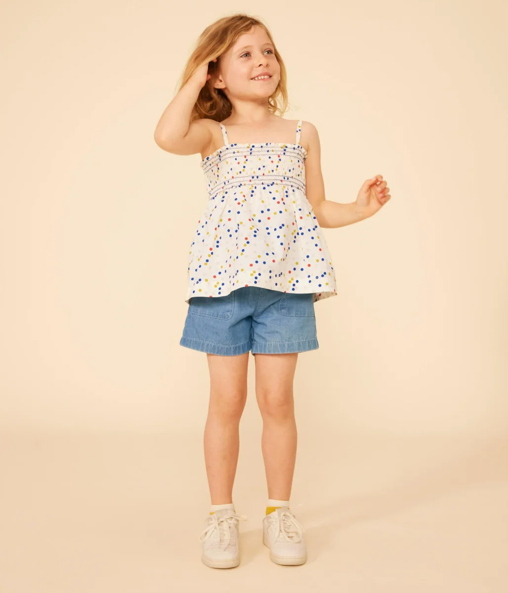 BLUSA SENZA MANICHE IN COTONE BAMBINA - immagine 5