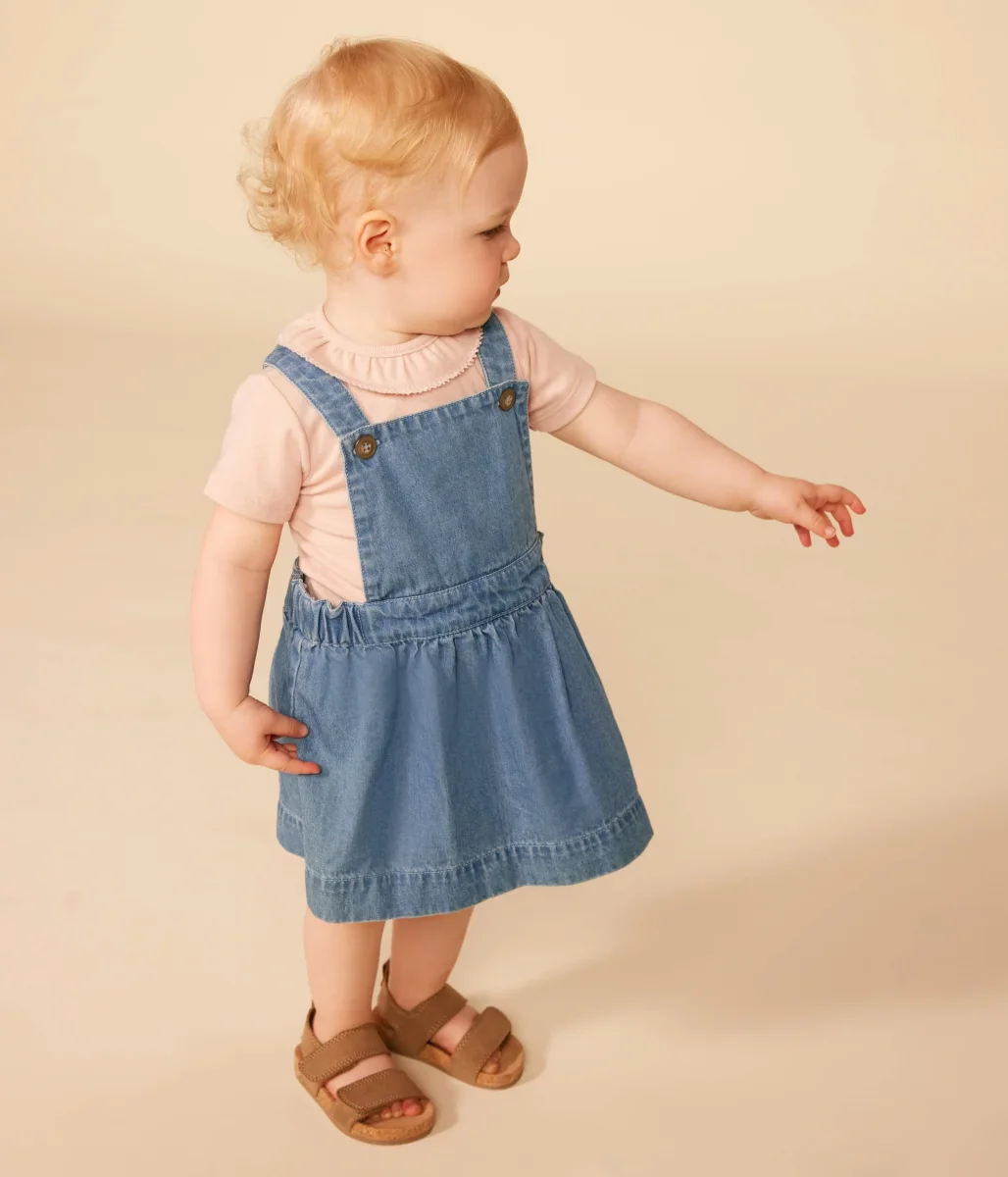 BODY ROSA IN COTONE A MANICA CORTA CON COLLETTO BEBÈ - immagine 4