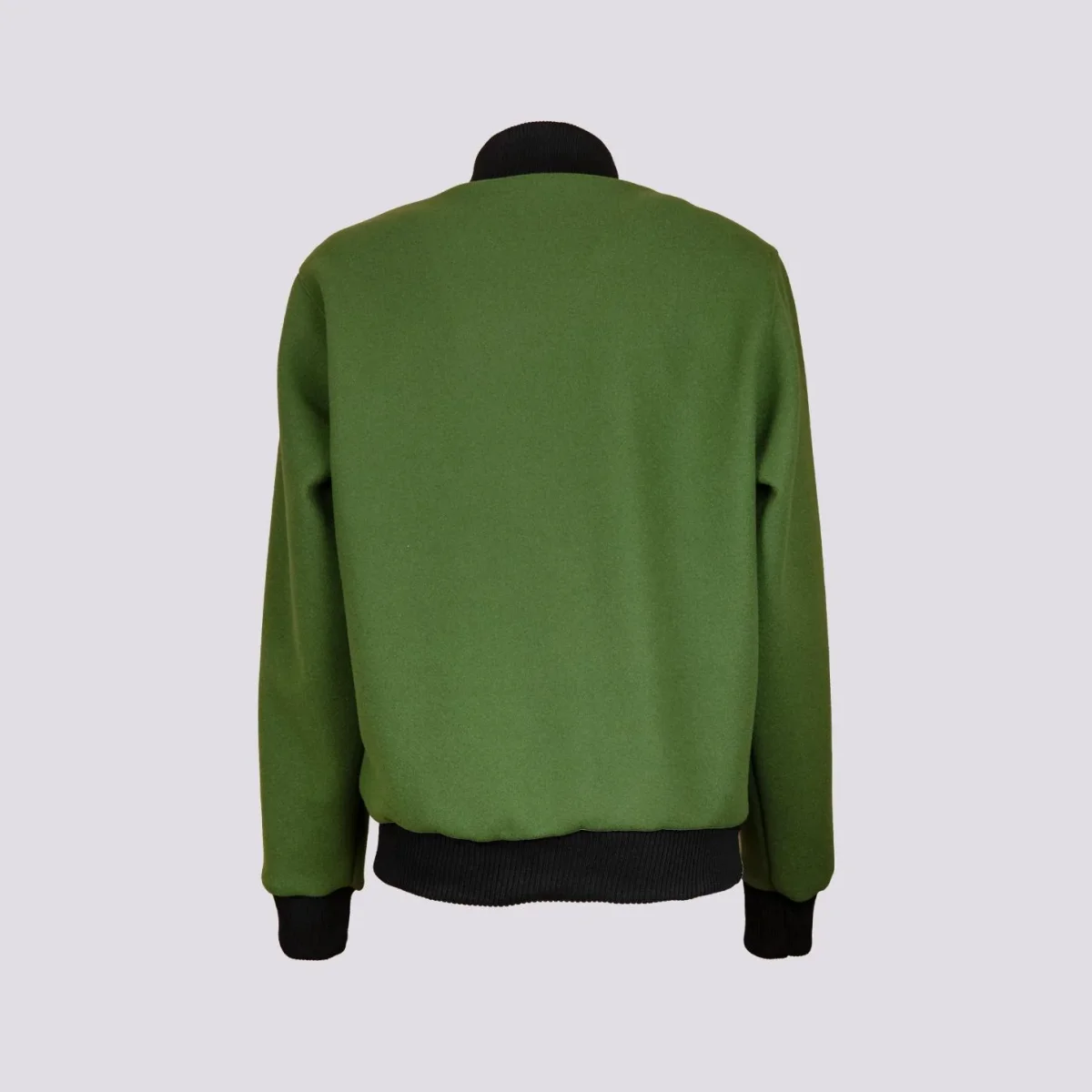 BOMBER  CON PROFILI A CONTRASTO IN TESSUTO VERDE - immagine 7