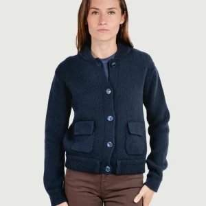 BOMBER SFODERATO IN MAGLIA NAVY