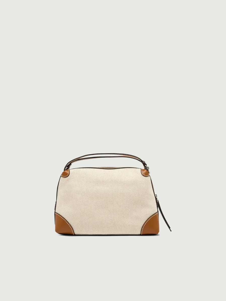 BORSA ALIFA IN TESSUTO NATURE E CARAMELLO - immagine 3