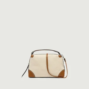 BORSA ALIFA IN TESSUTO NATURE E CARAMELLO