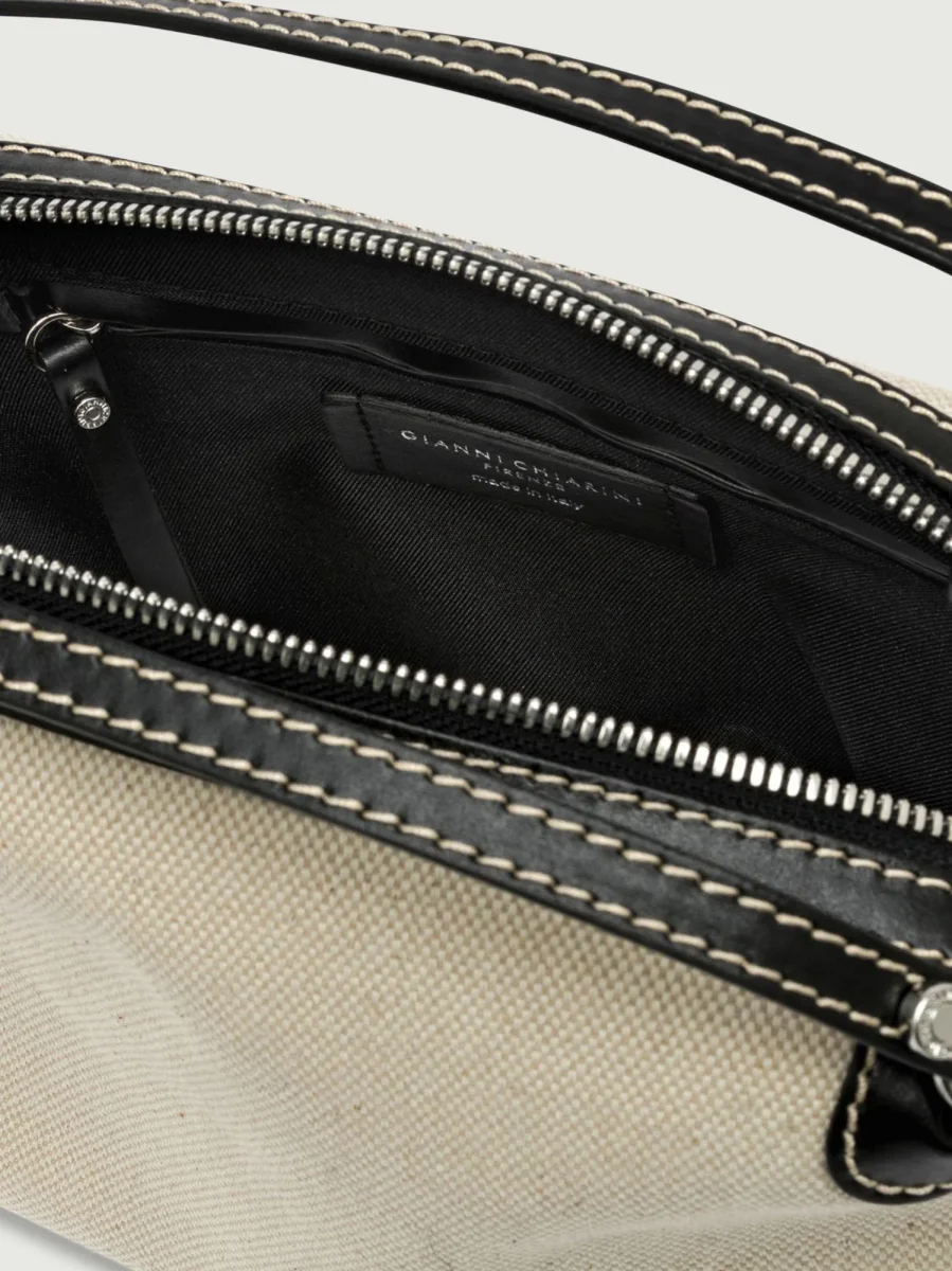 BORSA ALIFA IN TESSUTO NATURE E NERO - immagine 5