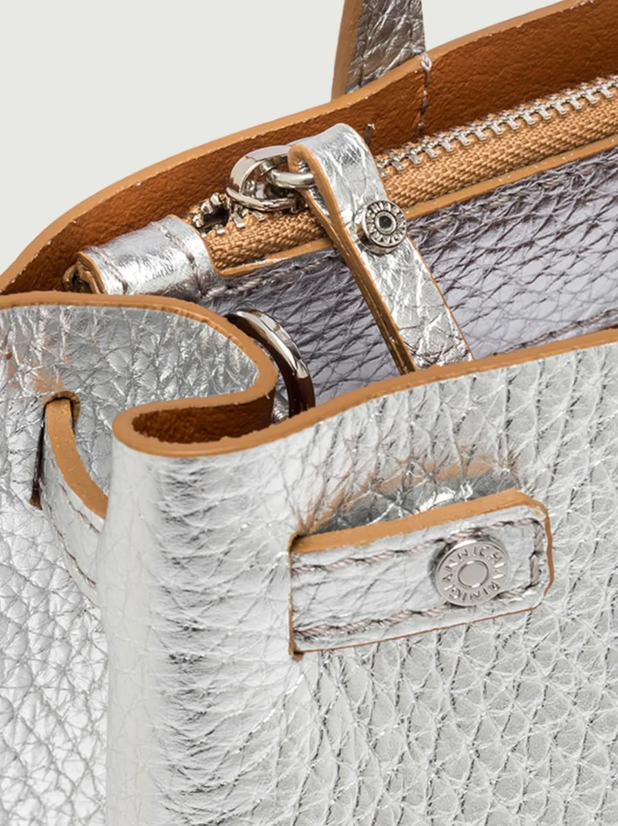 BORSA ALTEA IN PELLE ARGENTO - immagine 5