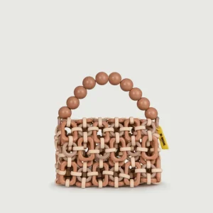 BORSA A BAULETTO IN RESINA MULTICOLOR BEIGE "BUBBLE"