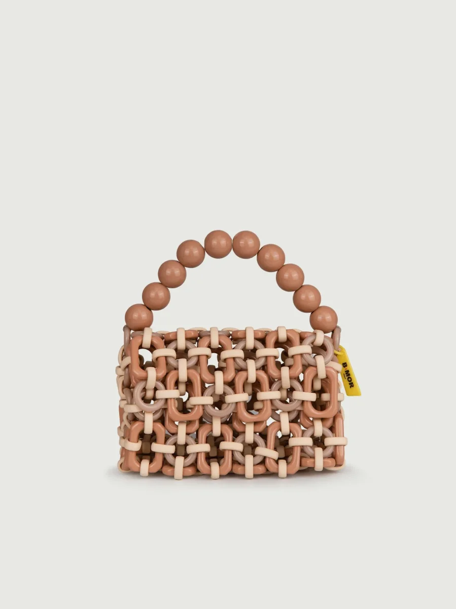 BORSA A BAULETTO IN RESINA MULTICOLOR BEIGE "BUBBLE"