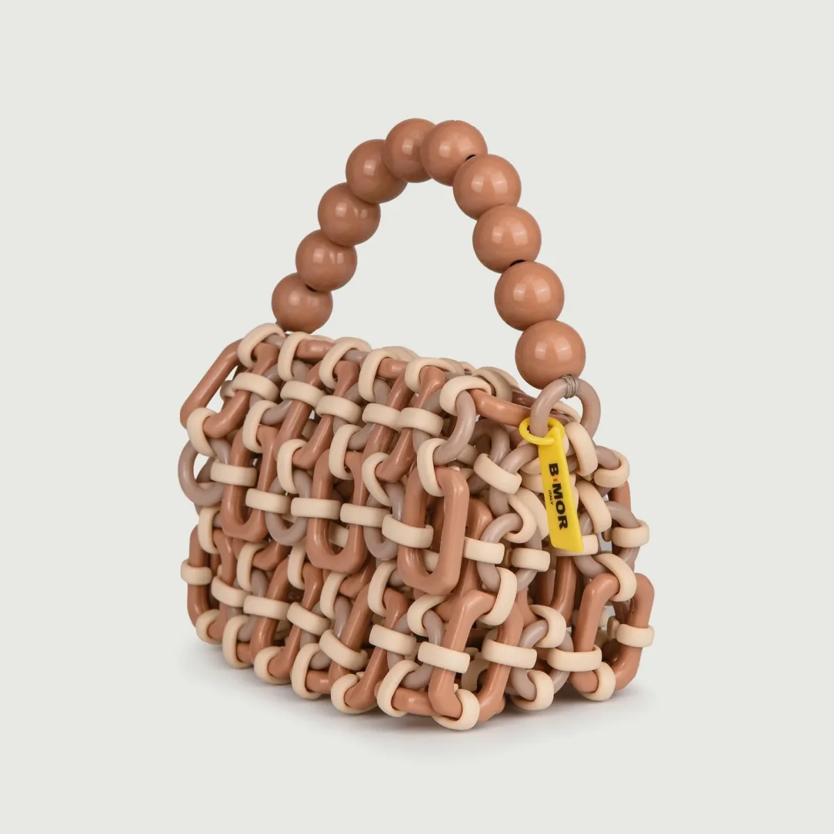 BORSA A BAULETTO IN RESINA MULTICOLOR BEIGE "BUBBLE" - immagine 3