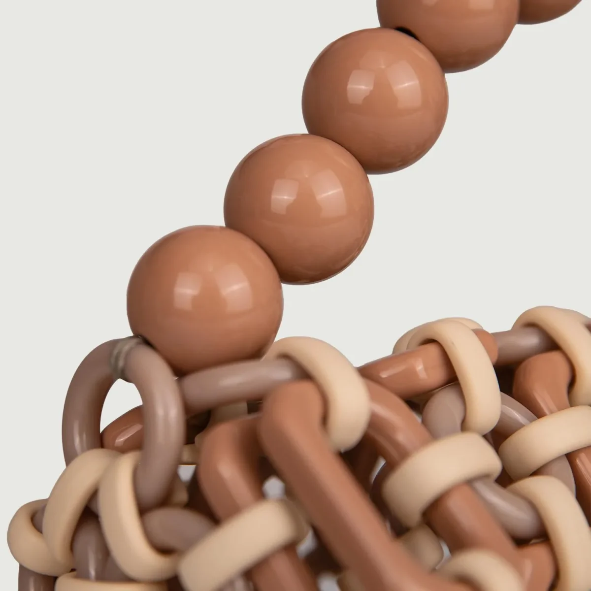 BORSA A BAULETTO IN RESINA MULTICOLOR BEIGE "BUBBLE" - immagine 5