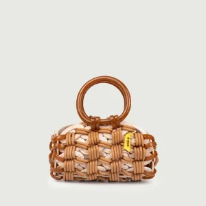 BORSA A MANO LOOP IN RESINA MULTICOLOR CARAMELLO