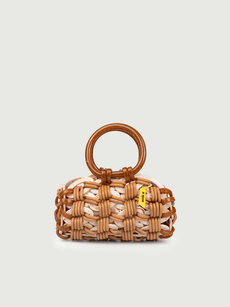 BORSA A MANO LOOP IN RESINA MULTICOLOR CARAMELLO