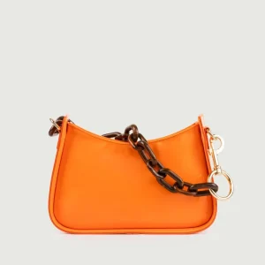 BORSA A SPALLA GLAMMY ARANCIO IN PELLE VERNICE