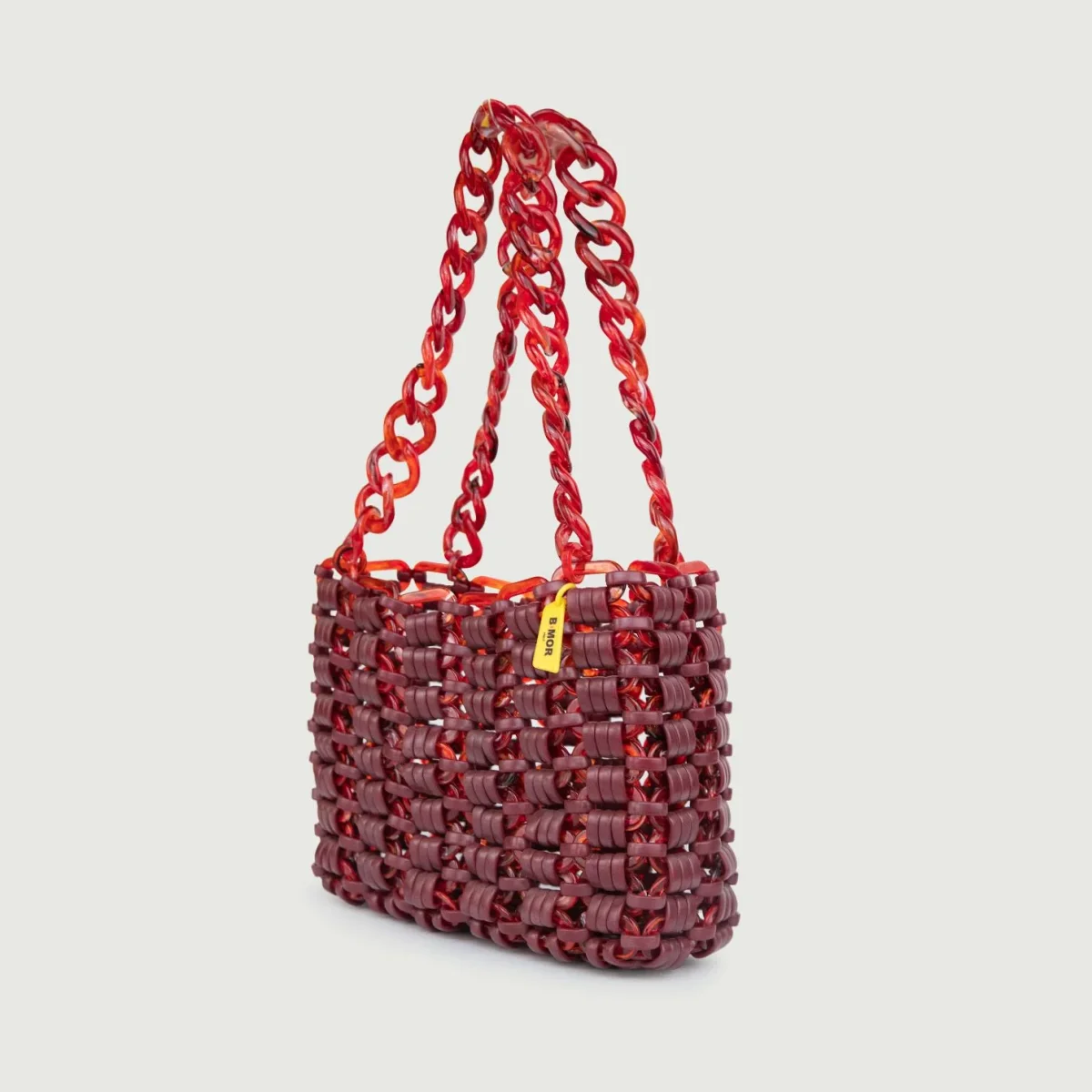 BORSA A SPALLA IN RESINA ROSSA "BASKET" - immagine 3