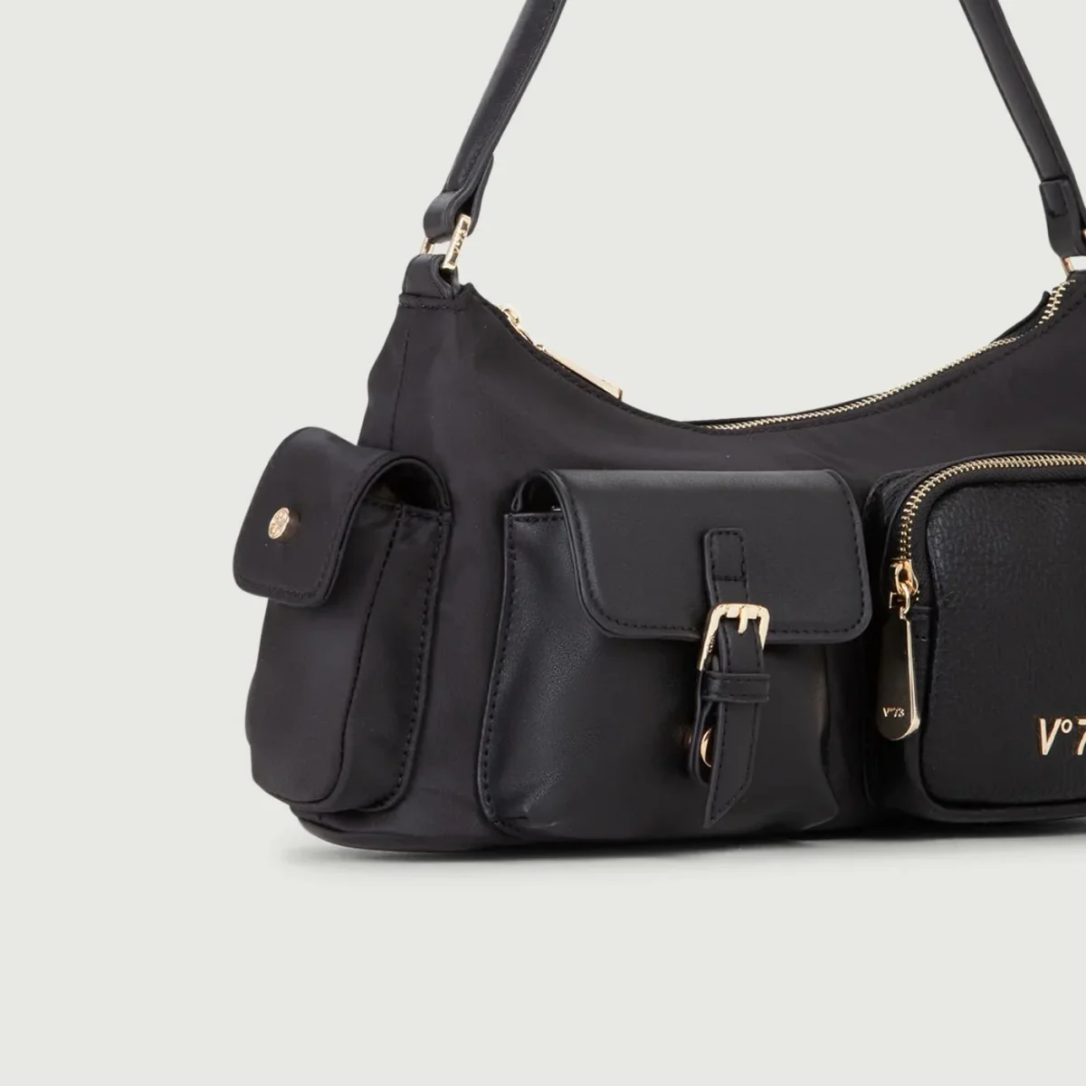 BORSA A SPALLA LILIANA IN NYLON NERO - immagine 4