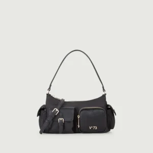 BORSA A SPALLA LILIANA IN NYLON NERO