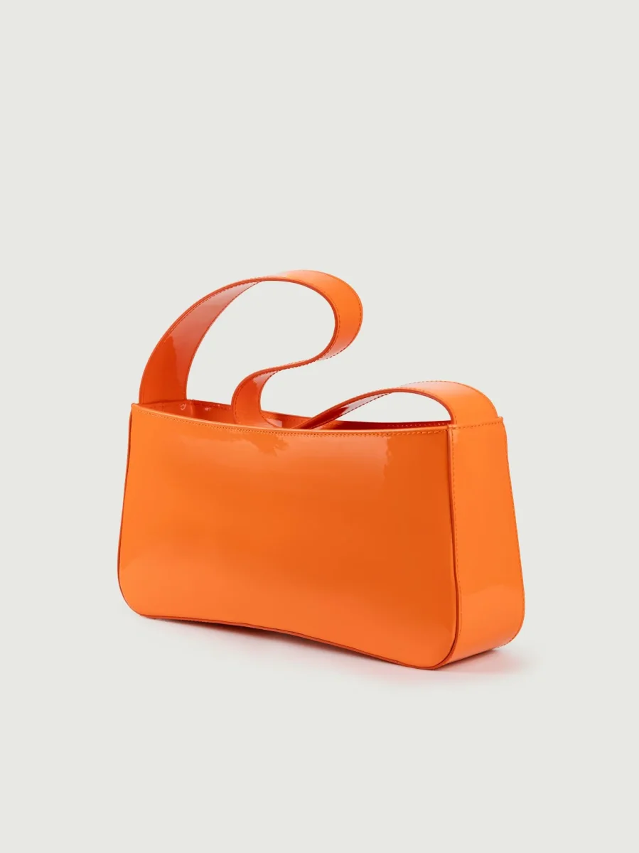BORSA A SPALLA SEVENTY ARANCIO IN VERNICE - immagine 3