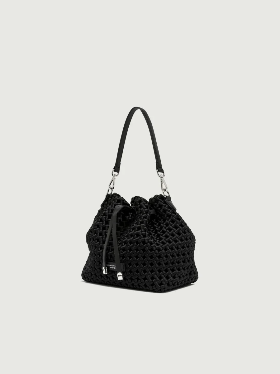 BORSA A TRACOLLA FIORE NERA - immagine 4