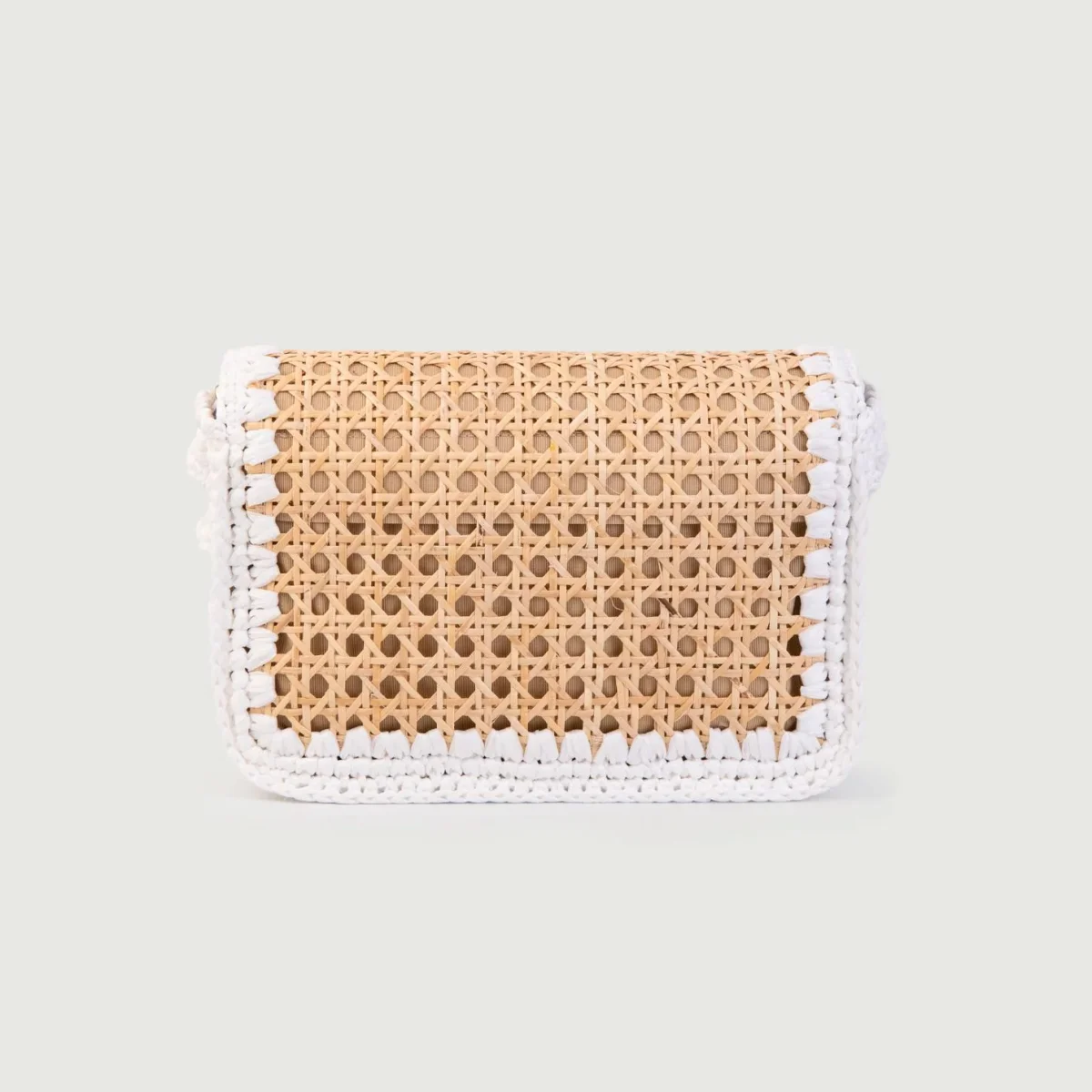 BORSA A TRACOLLA IN RAFIA NATURALE E BIANCO - immagine 4