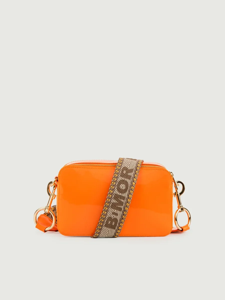 BORSA A TRACOLLA MAXI YOURS ARANCIONE IN PELLE VERNICE - immagine 4