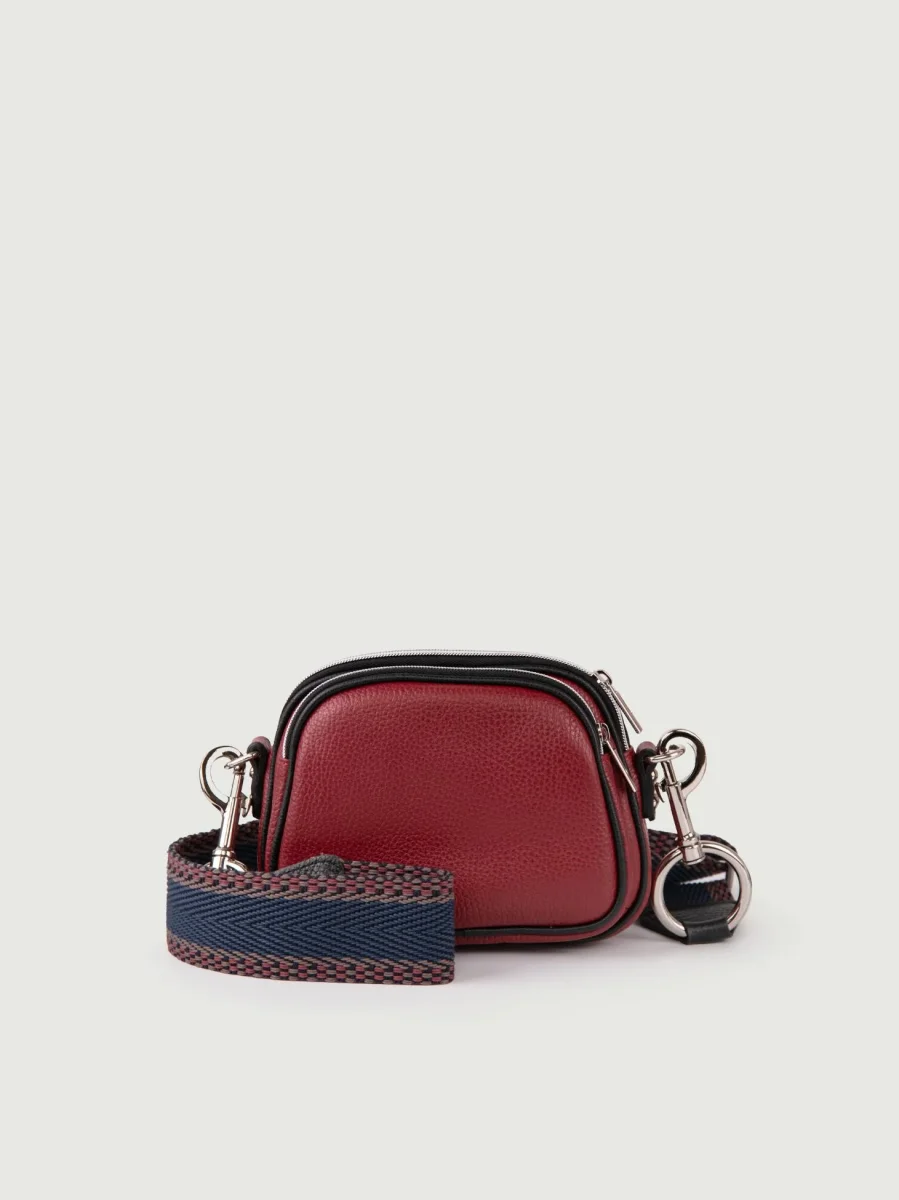 BORSA A TRACOLLA TRIS IN PELLE BORDEAUX