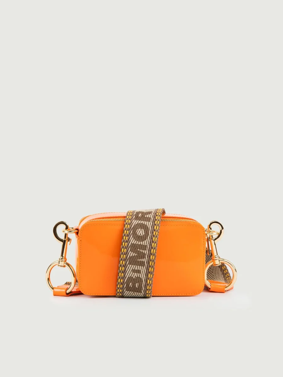 BORSA A TRACOLLA YOURS ARANCIONE IN PELLE VERNICE - immagine 4