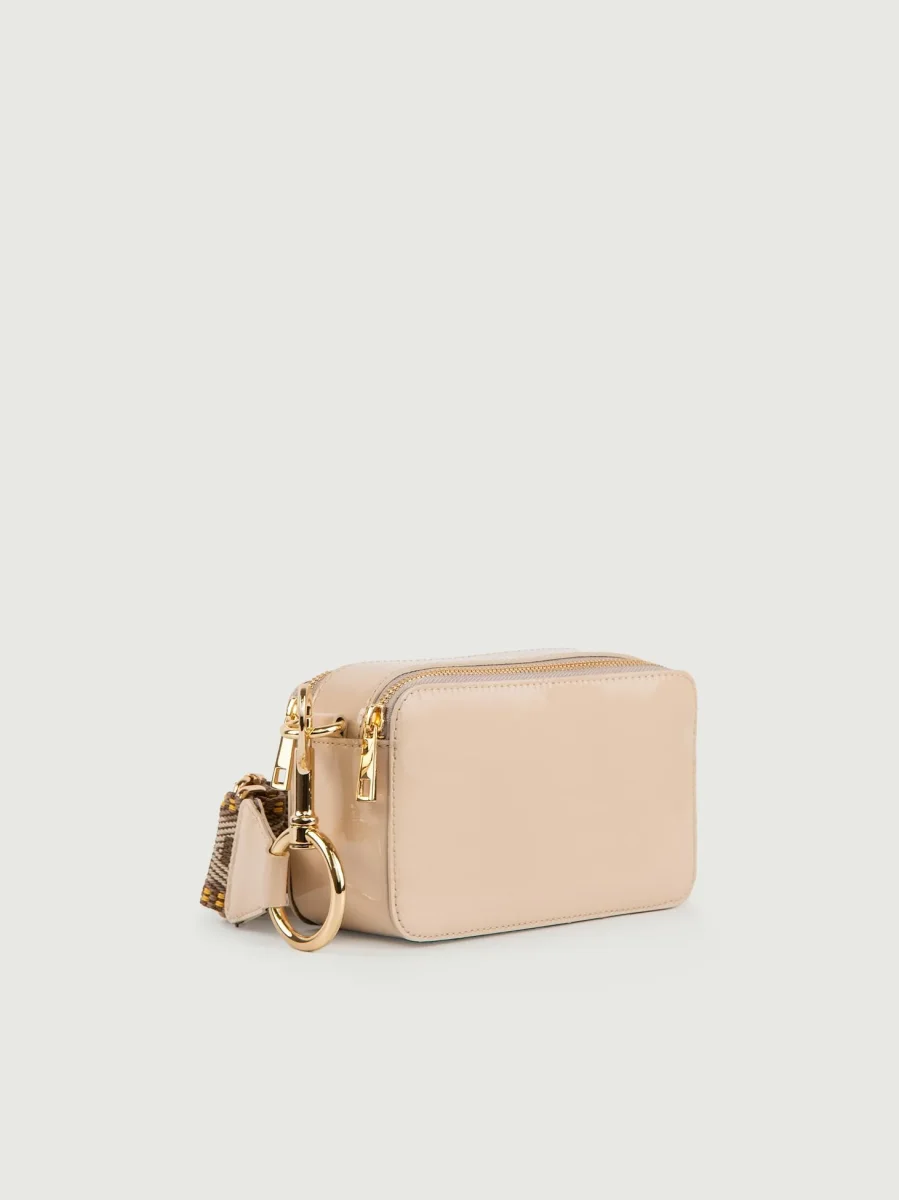 BORSA A TRACOLLA YOURS BEIGE IN PELLE VERNICE - immagine 3