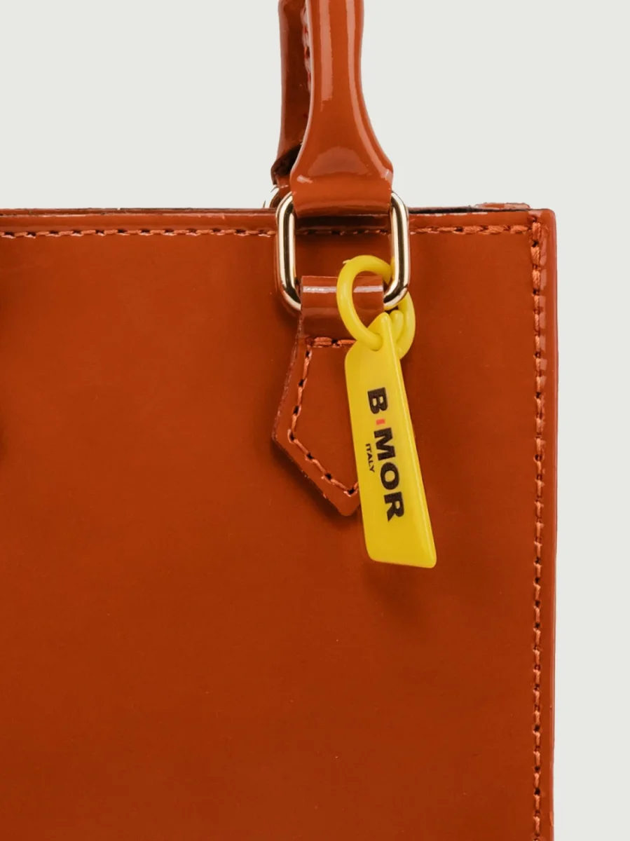 BORSA BABY IN PELLE VERNICE MATTONE - immagine 6