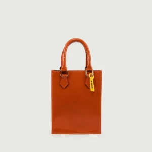 BORSA BABY IN PELLE VERNICE MATTONE