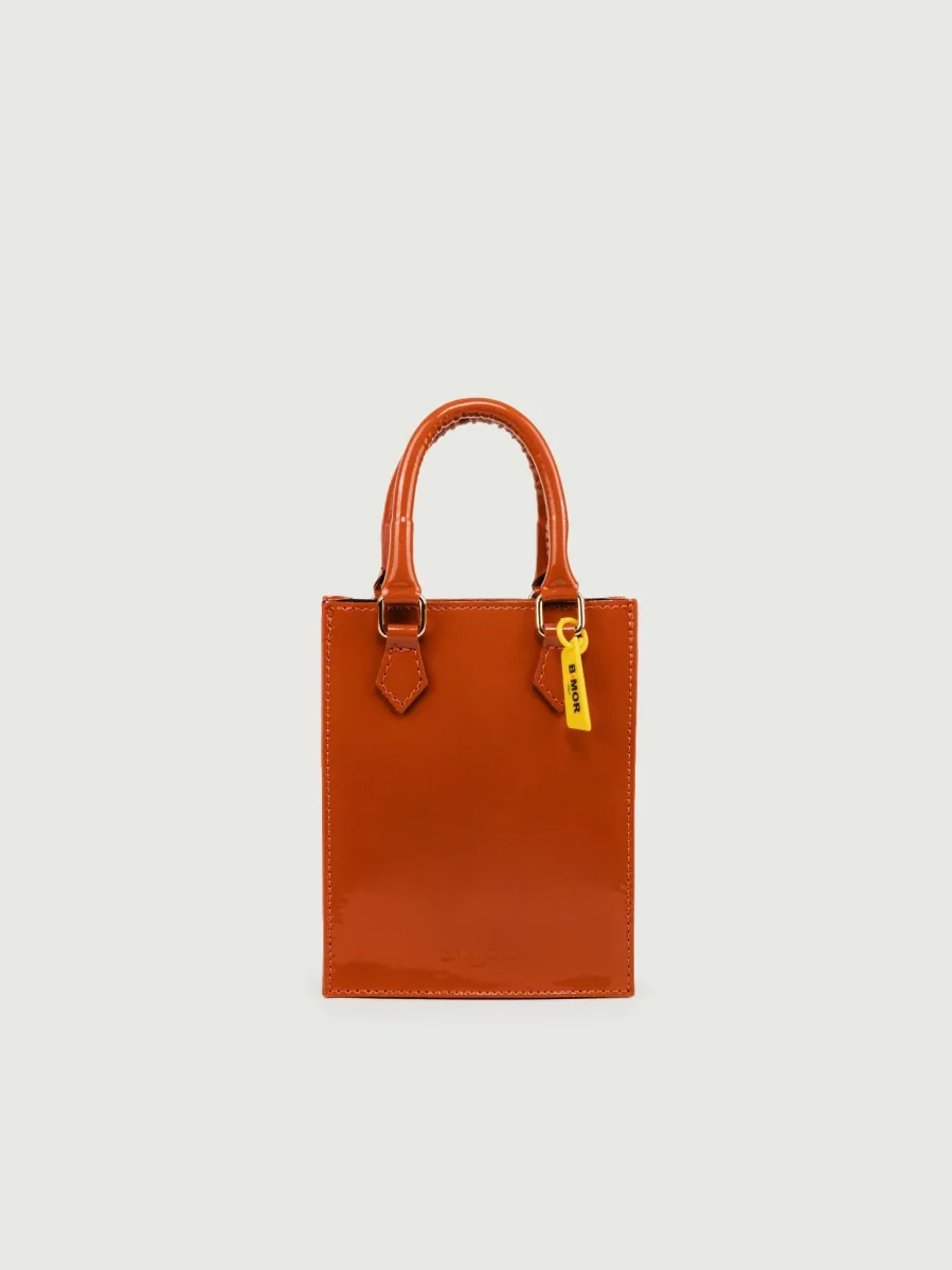 BORSA BABY IN PELLE VERNICE MATTONE