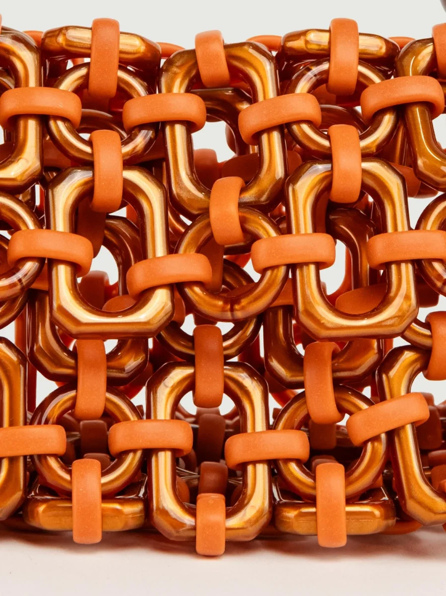 BORSA BUBBLE IN RESINA ARANCIO METALLIZZATO - immagine 7