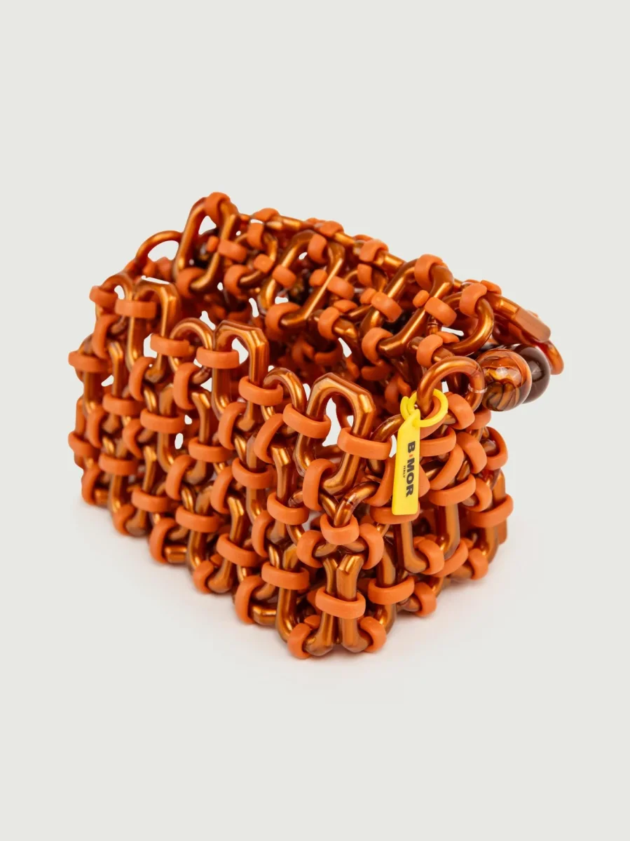 BORSA BUBBLE IN RESINA ARANCIO METALLIZZATO - immagine 4