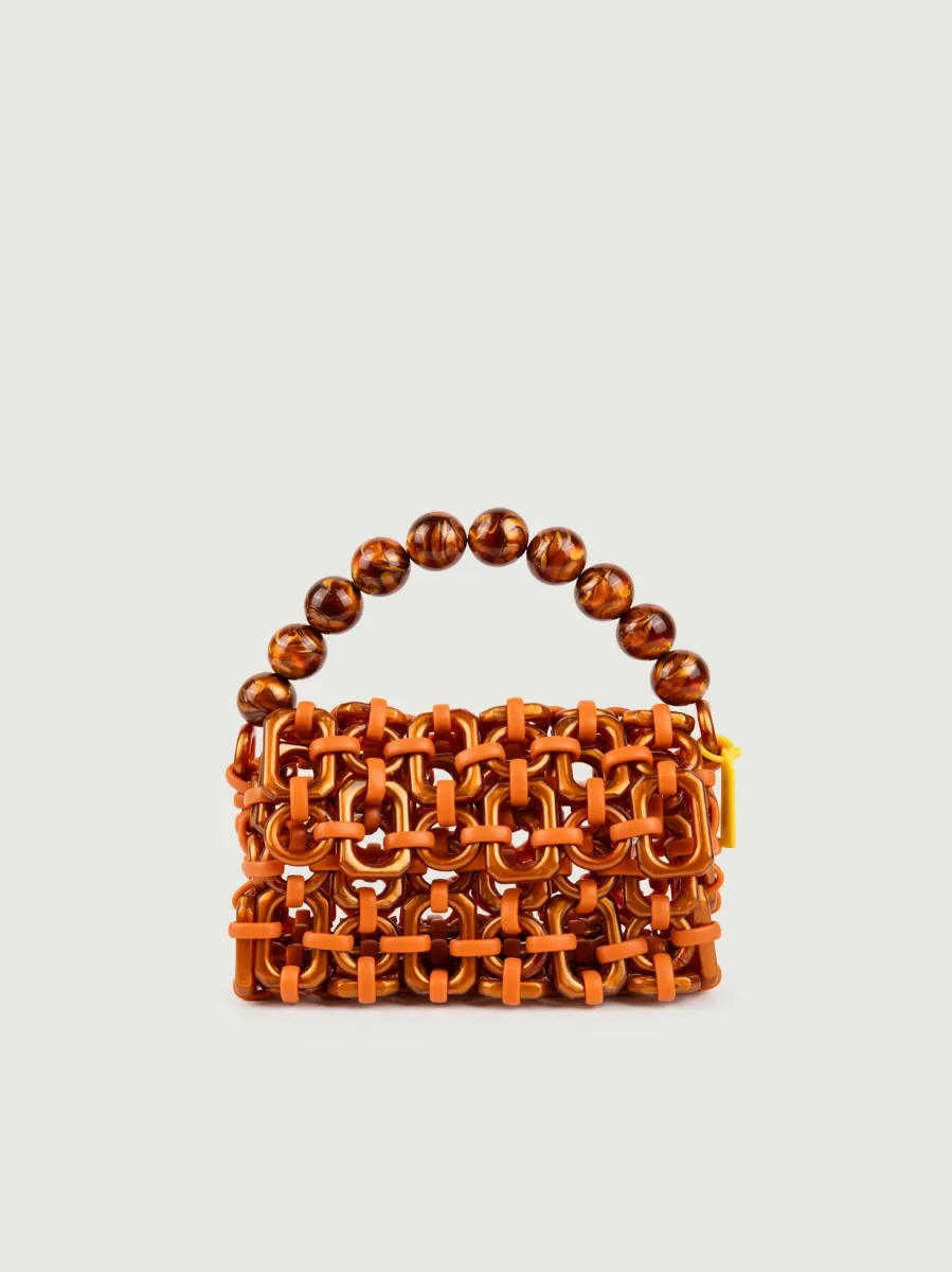 BORSA BUBBLE IN RESINA ARANCIO METALLIZZATO