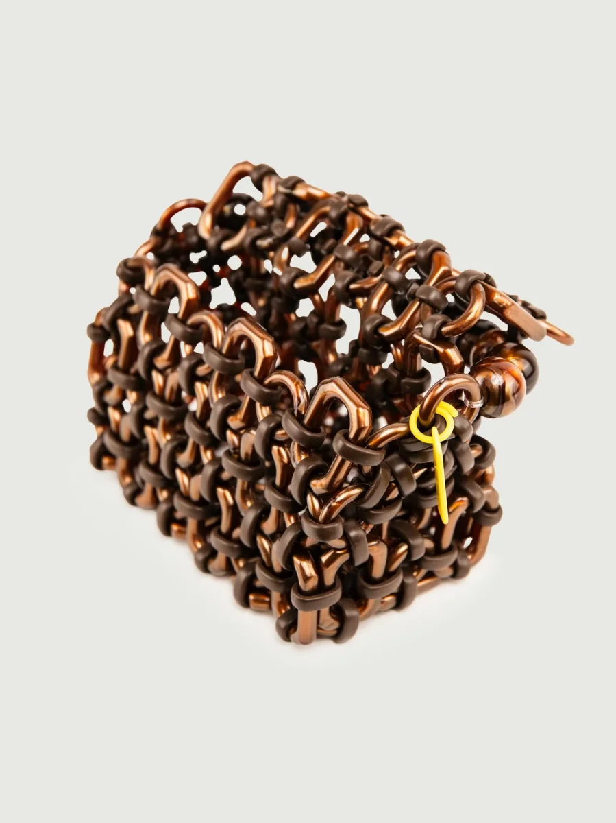 BORSA BUBBLE IN RESINA BRONZO METALLIZZATO - immagine 4