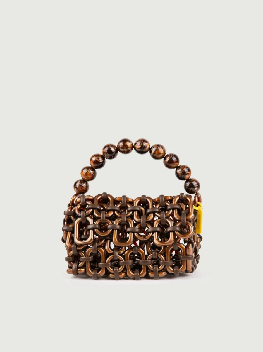 BORSA BUBBLE IN RESINA BRONZO METALLIZZATO