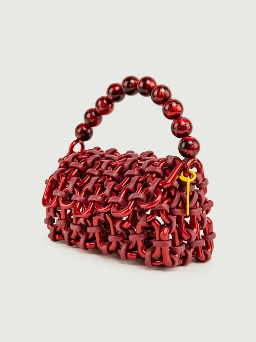 BORSA BUBBLE IN RESINA ROSSO METALLIZZATO - immagine 3