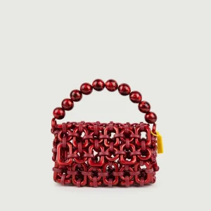 BORSA BUBBLE IN RESINA ROSSO METALLIZZATO