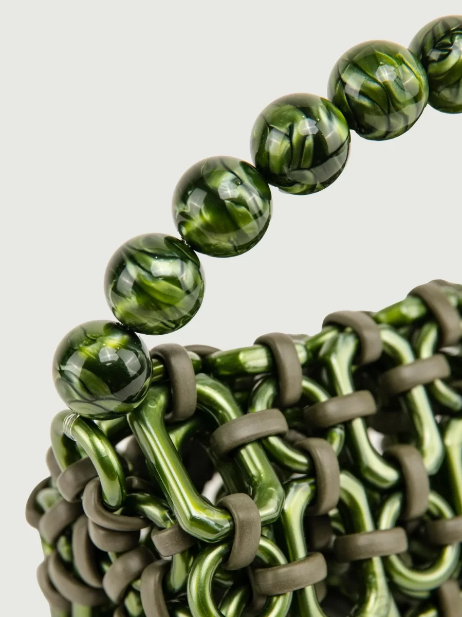 BORSA BUBBLE IN RESINA VERDE METALLIZZATO - immagine 5